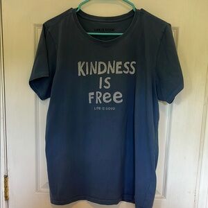 Life is Good Women’s size L Blue T-Shirt - Kindness is Free